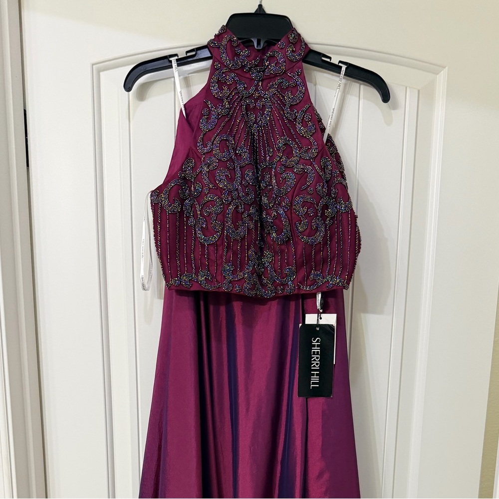 Sherri Hill Plum 2 pc Formal Dress sz 2